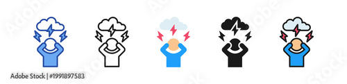 Anxiety Icon Multi Style Illustration