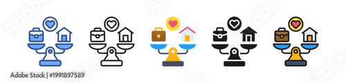 Work Life Balance Icon Multi Style Illustration