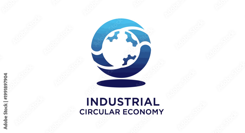 Obraz premium Industrial Circular Economy Logo Depicting Global Sustainability and Innovation.