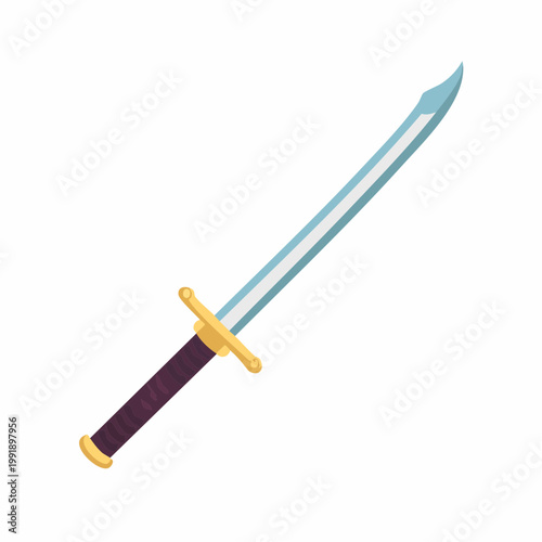 Stylized curved sword illustration