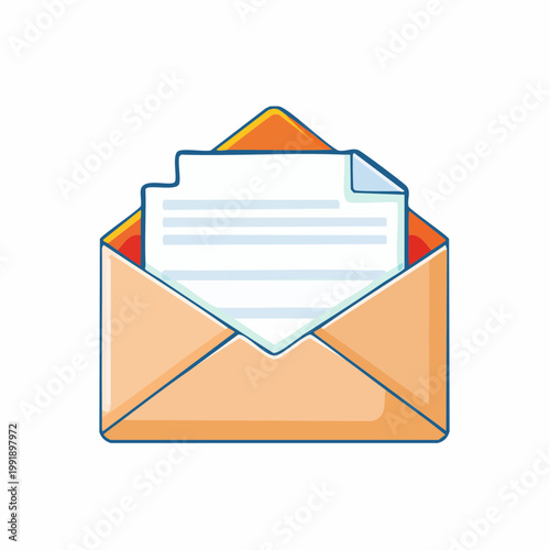 Open Envelope with Document