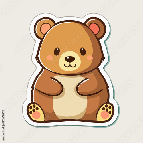 Cute cartoon bear sticker