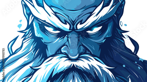 Intense illustration of a powerful bearded figure with dramatic expressions