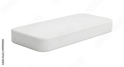 Clean Minimal White Wireless Charger Pad on Transparent Background