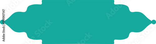 Abstract teal graphic a minimalist illustration of a rectangular shape with protrusions
