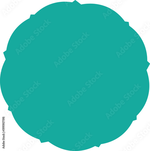 A vibrant teal circular brushstroke design isolated on a clean white background simple and modern