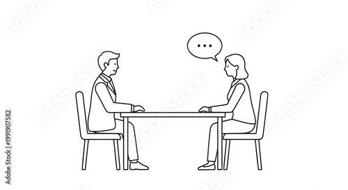 Business meeting, people talking, office conversation, communication vector