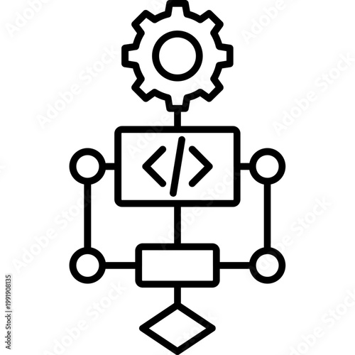 Algorithm Process Outline Icon