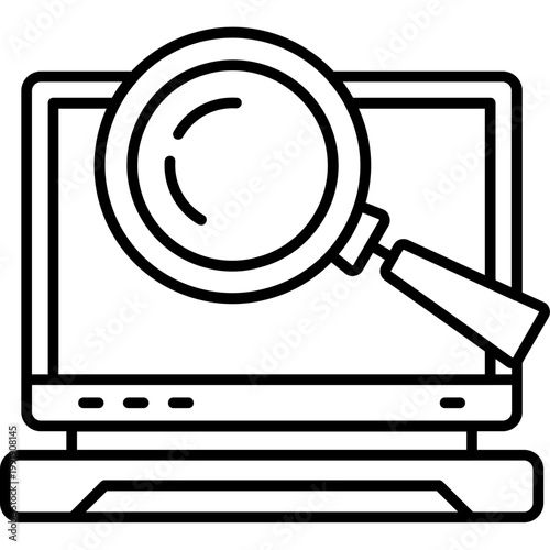 Research Laptop Outline Icon
