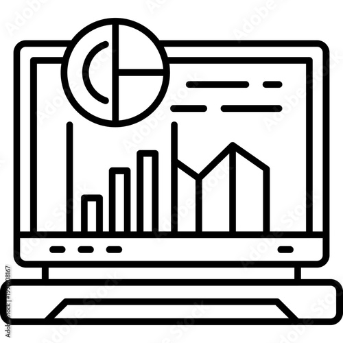 Data Visualization Screen Outline Icon
