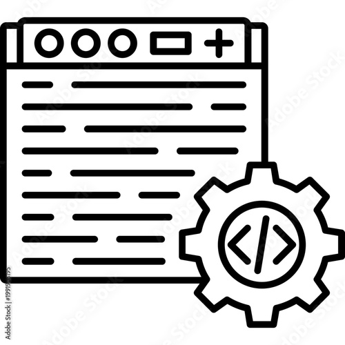 Coding Window Outline Icon