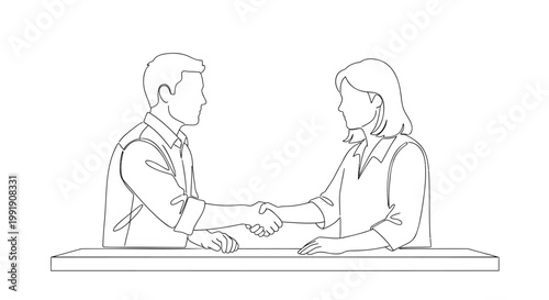 Business handshake, professional agreement, partnership, corporate deal