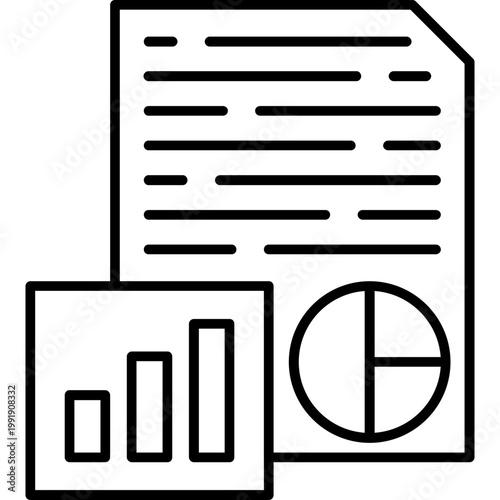 Statistics Report Outline Icon