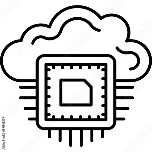 Microchip Design Outline Icon