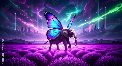 Surreal Elephant Butterfly Wings