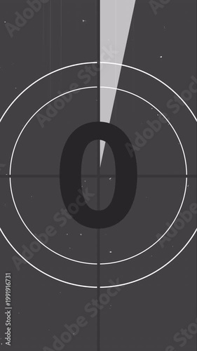 five second old movie countdown 5 to 0 vertical