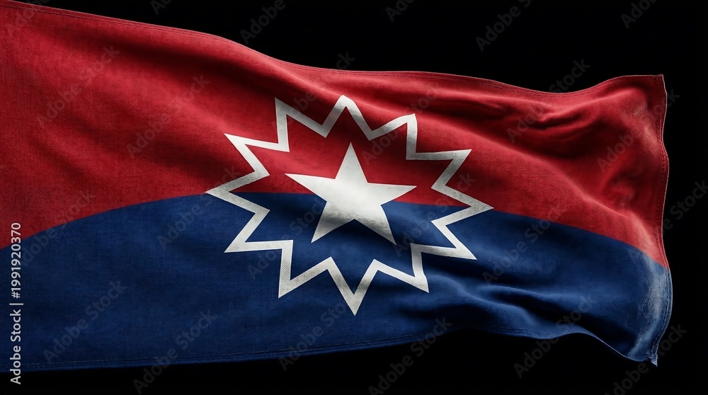 Fototapeta premium Juneteenth celebration flag waves freely symbolizing Black freedom and Emancipation on June 19