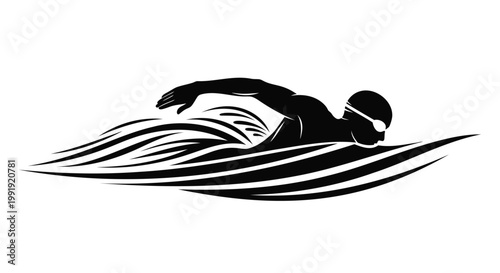 Swimming, athlete, sport, icon, black, vector, swimming icon, athlete illustration, sport design