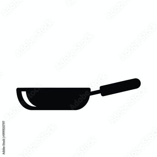Simple black silhouette icon of a frying pan. Free Download Simple black silhouette icon of a frying pan. - GFXLoad