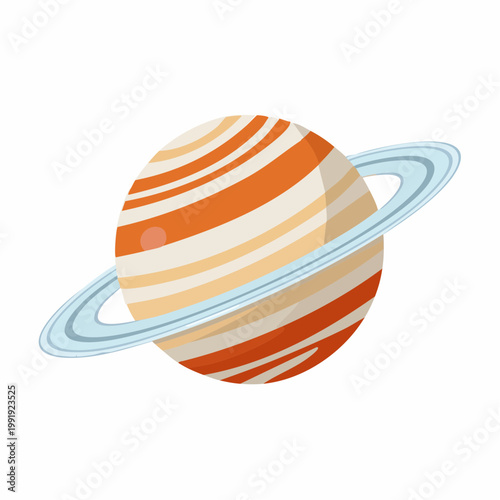 Illustration of planet Saturn with rings