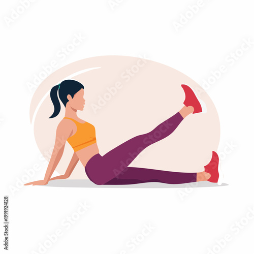 Woman exercising with legs raised