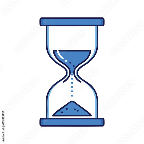 Minimalist Blue Hourglass Icon for Time Management.
