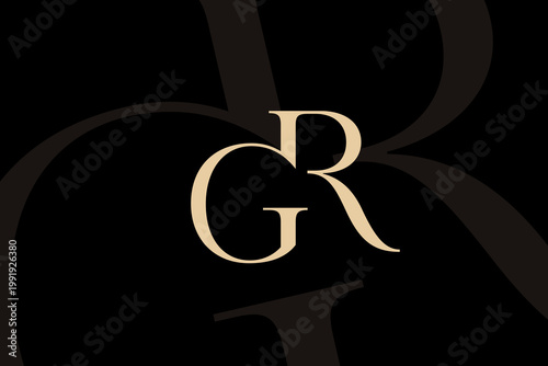 GR or RG letter logo icon design. Classic style luxury initials monogram.