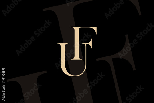 UF or FU letter logo icon design. Classic style luxury initials monogram.