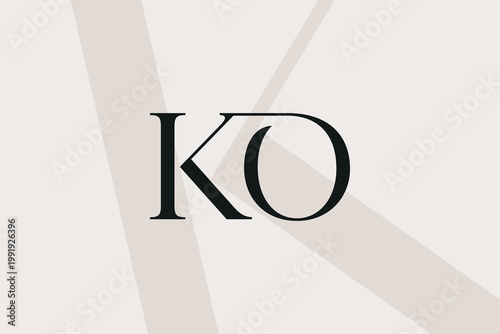 KO or OK letter logo icon design. Classic style luxury initials monogram.
