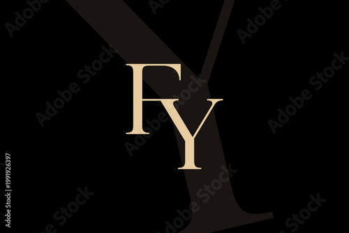 FY or YF letter logo icon design. Classic style luxury initials monogram.