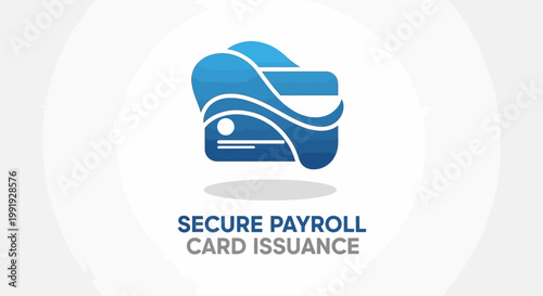 Modern Blue Payroll Card Icon for Secure Financial Transactions.