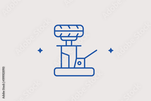 Obraz na płótnie Tire balancer machine line icon for wheel alignment and vibration-free driving