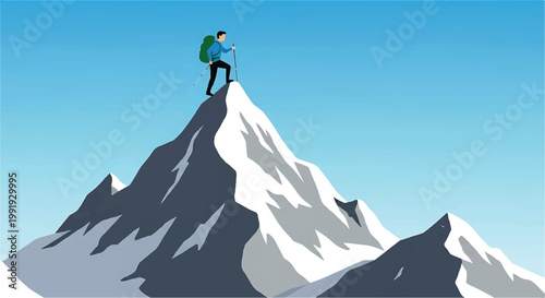 Snowboarder on mountain peak with snowboarder mountain adventure snowboarding