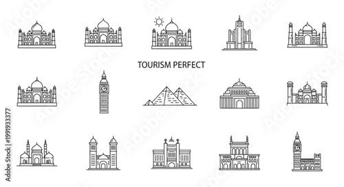 Φωτογραφία Collection of Famous Landmark Buildings and Monuments.