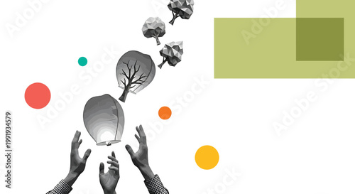 Eco friendly hands nurturing nature, green growth, sustainable living, environmental conservation