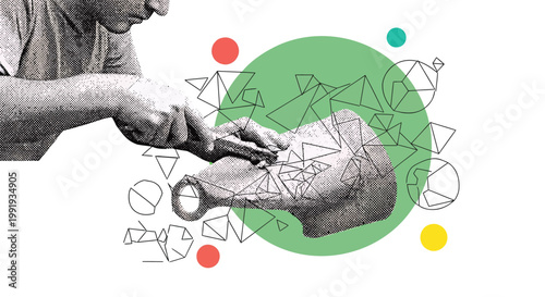 Geometric, abstract, creative process, artistic workflow, design elements