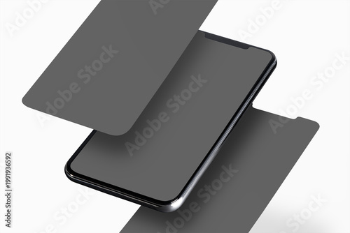 Konstfotografi Sleek blank smartphone screen protector photo, suitable as mockup