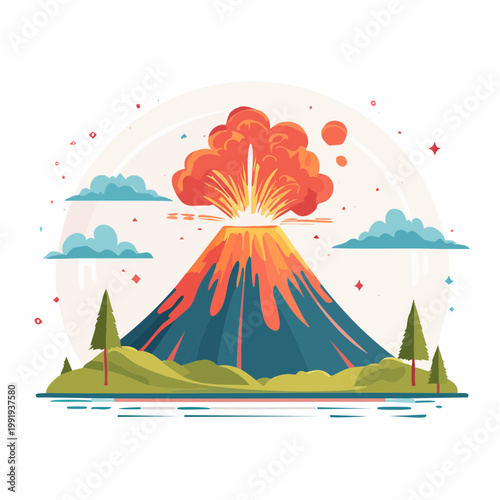Volcano Eruption Illustration