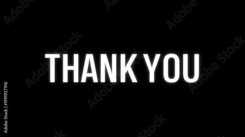 Thank you animation simple pop up video. 4K looping in black background