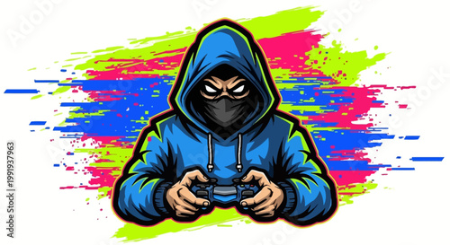 A black and white graphic illustration of a hooded boxer in a fighting stance with an explosive impact effect.