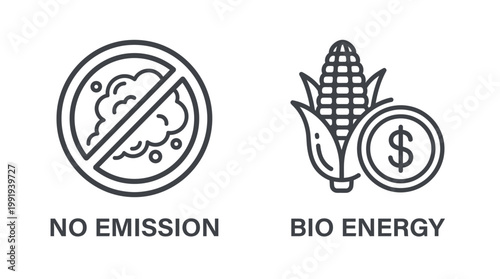 Vector graphic illustration of Eco Friendly Bio Energy Icon No Emission Sustainable Vector Vector