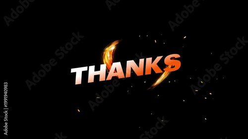 Thanks animation orange-colored circular speckles video. 4K looping in black background