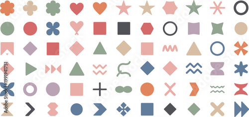 Assorted Geometric Shapes In Pastel Colors