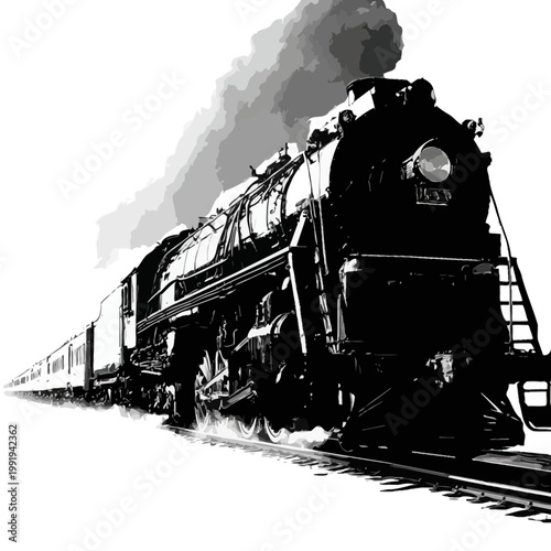 Vintage steam locomotive train on tracks.