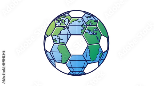 Global Soccer Logo with World and Ball Concept