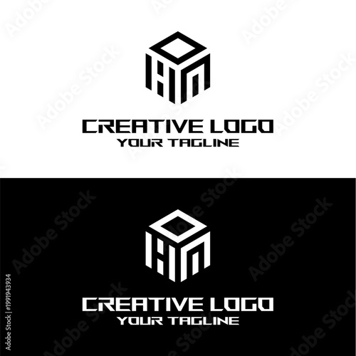 creative letter logo hm design vector