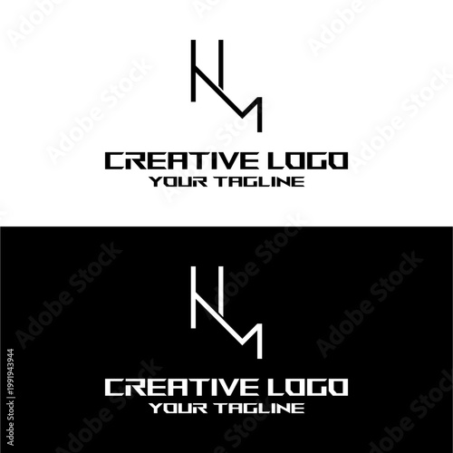 creative letter logo hm design vector
