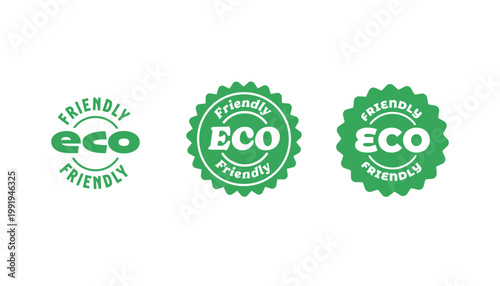 Eco friendly badge stamp logo, ecological environmental, ecology emblem