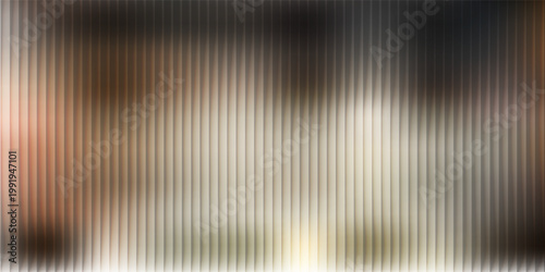 Dark brown beige orange ribbed glass. Vector ribbed glass texture background. Mesh gradient. acrylic ribbed bath surface. Reeded glass background semitransparent overlay. Bath wall window