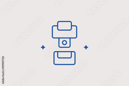 Automotive seat belt buckle line icon for vehicle safety and passenger protection. Reliable Vector Illustration for safety regulation manuals and car insurance compliance checklists.